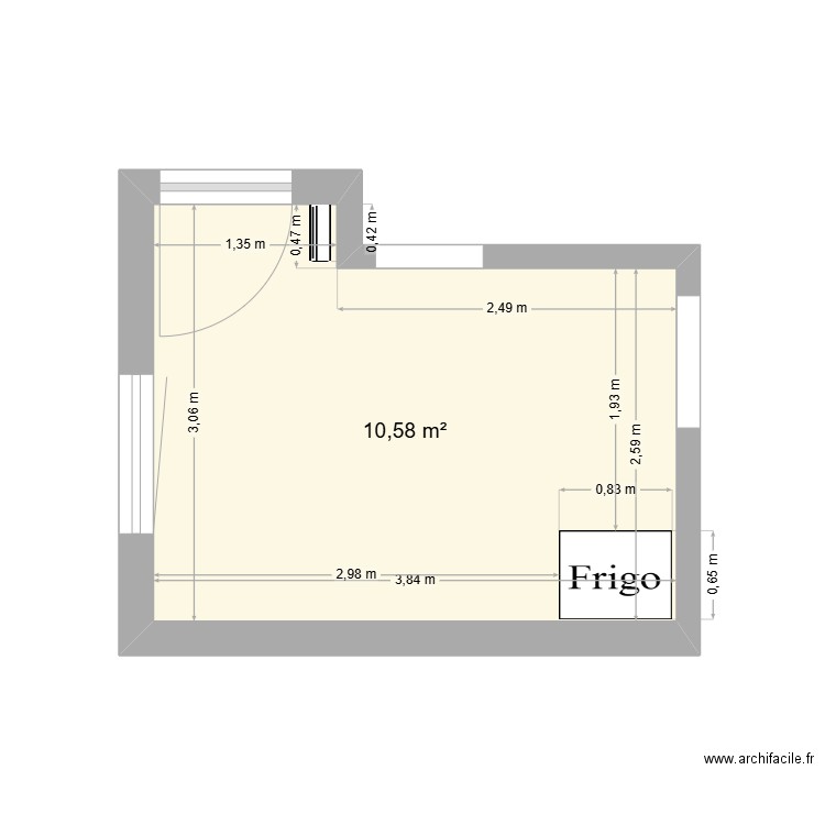 dimensions cuisine leuze. Plan de 1 pièce et 11 m2