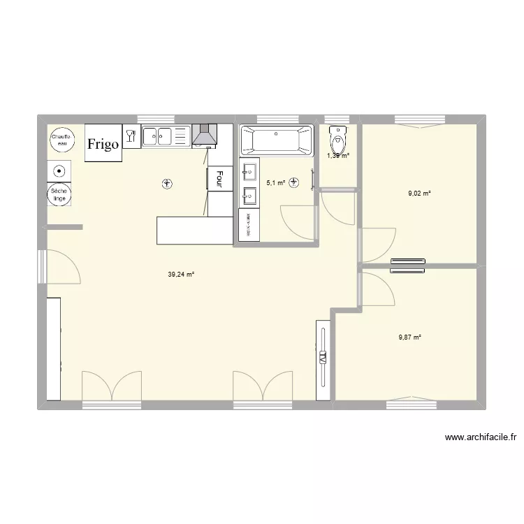 Maison St Rustice. Plan de 