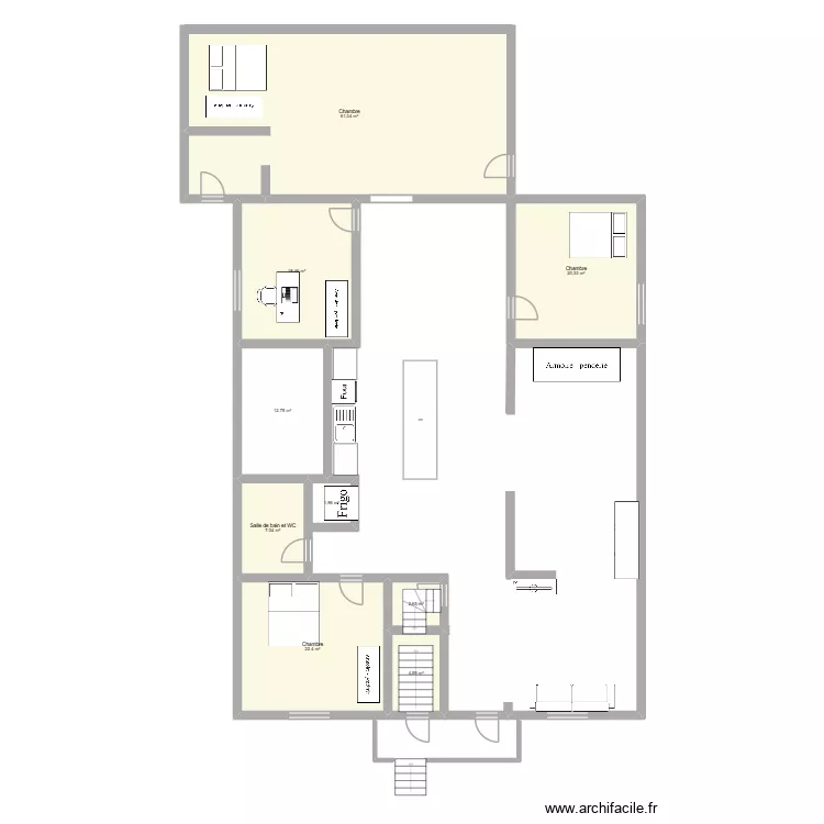 Trois Rivi&egrave;res. Plan de 9 pièces et 152 m²