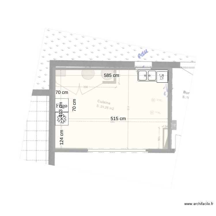 ACOLEA LA PLACE. Plan de 1 pièce et 24 m2
