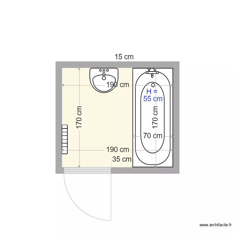 Bou. Plan de 1  et 3 m²