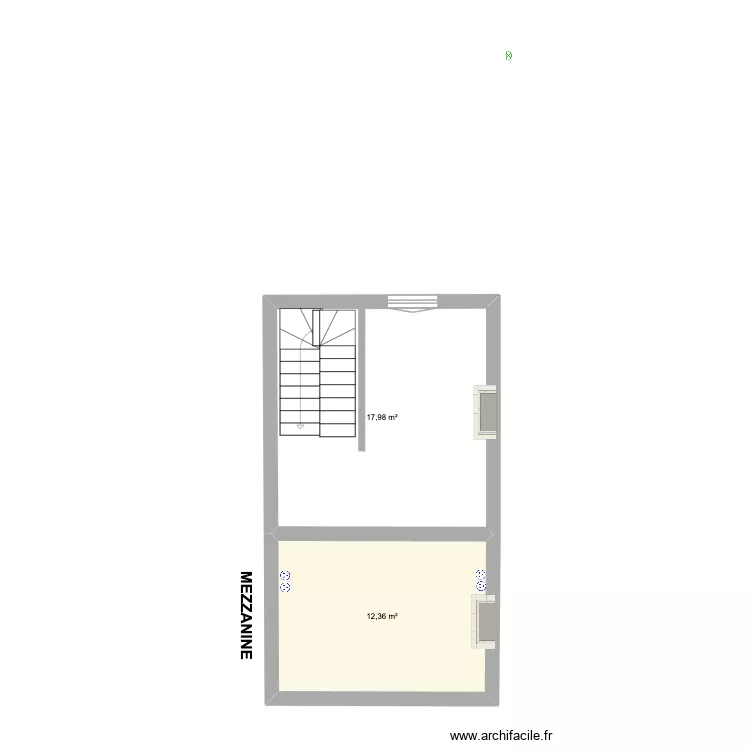am&eacute;nagement mezzanine. Plan de 2  et 30 m²