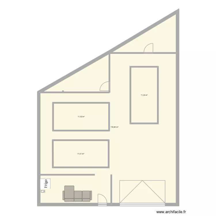Entrepot Hognoul. Plan de 4 Pièces et 189 m²