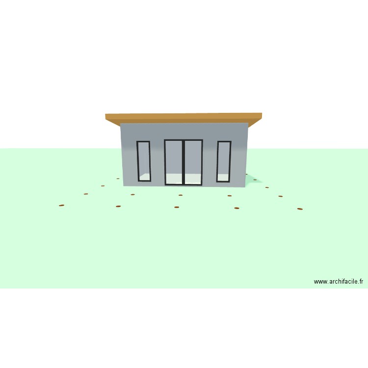 cabane pre-extension. Plan de 1 pièce et 19 m2