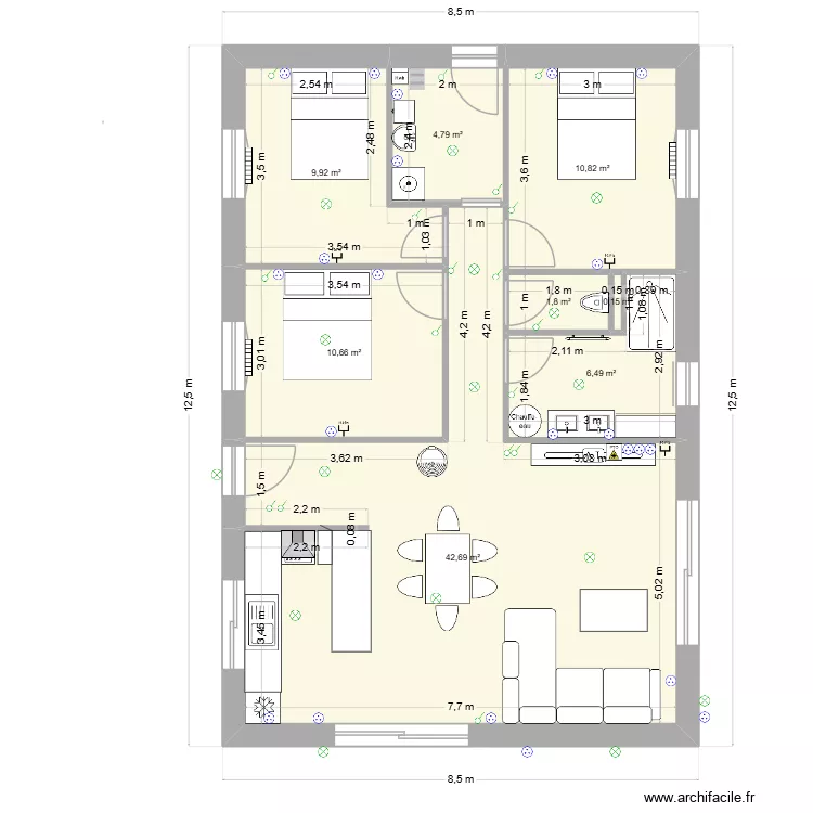 Maison Alexis 2. Plan de 8  et 87 m²