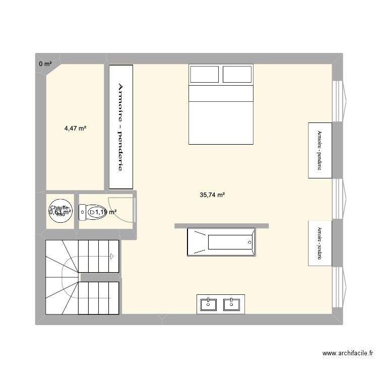 Felix Etage solution 5. Plan de 5 pièces et 42 m2