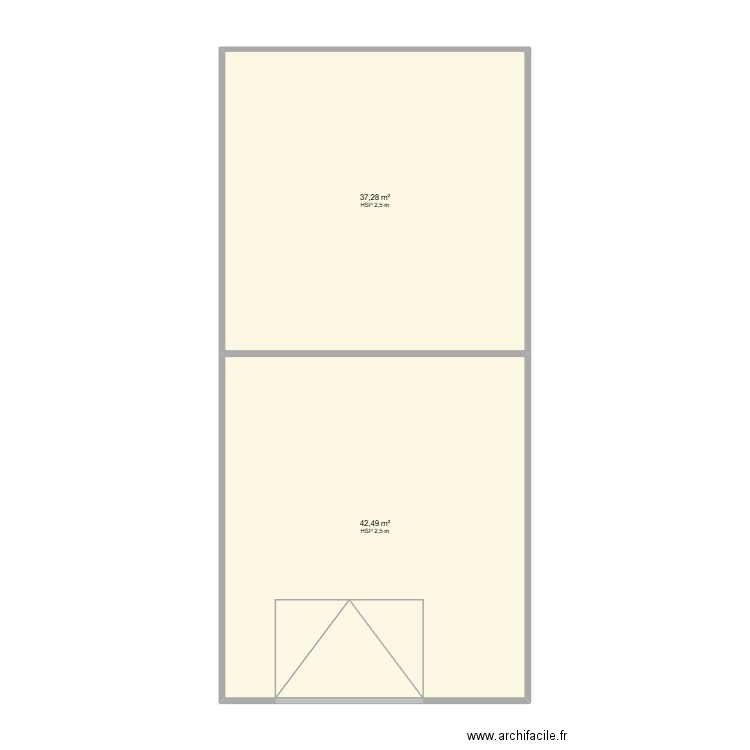 magasin vet. Plan de 2 pièces et 80 m2