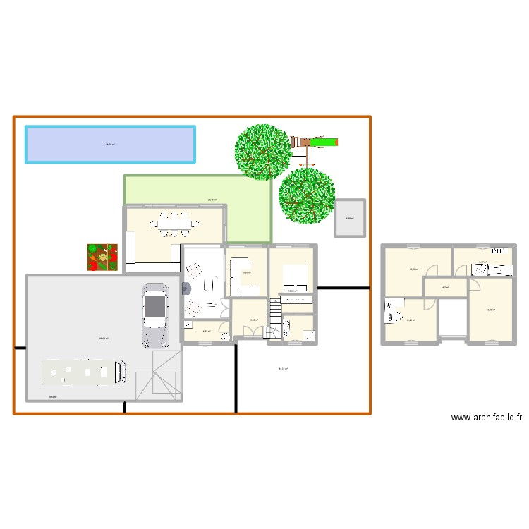 Home 2. Plan de 16 pièces et 367 m2