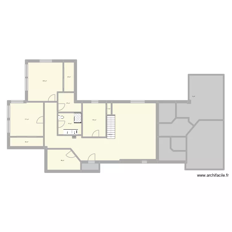 MODIFIÉ Sous Sol 01. Plan de 22 pièces et 206 m² MODIFIÉ Sous Sol 01. Plan de 22 pièces et 206 m²