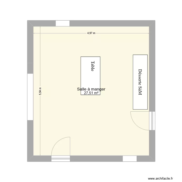 Salle &agrave; manger. Plan de 