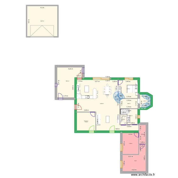 La Pouvellerie1. Plan de 12 pièces et 184 m2