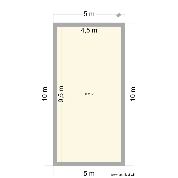 maison. Plan de 1 pièce et 43 m2