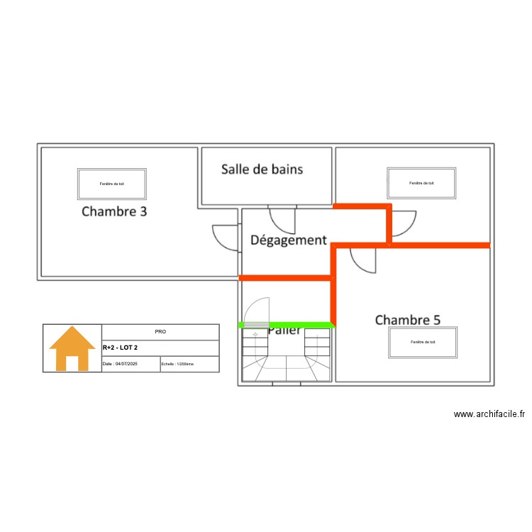 R+2. Plan de 0 pièce et 0 m2