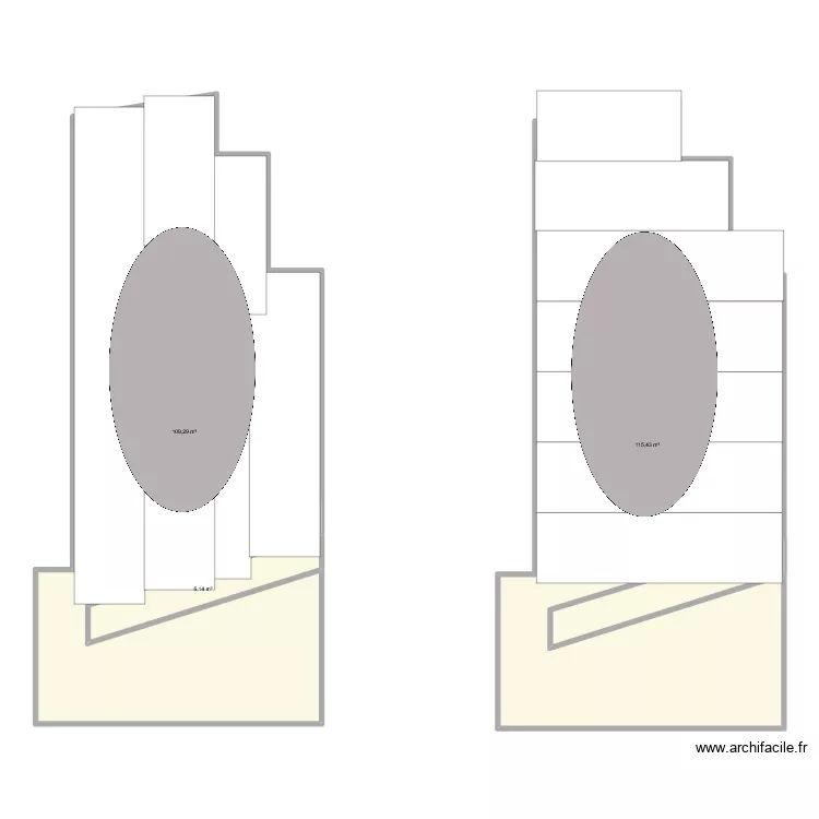 Piscine. Plan de 3  et 231 m²