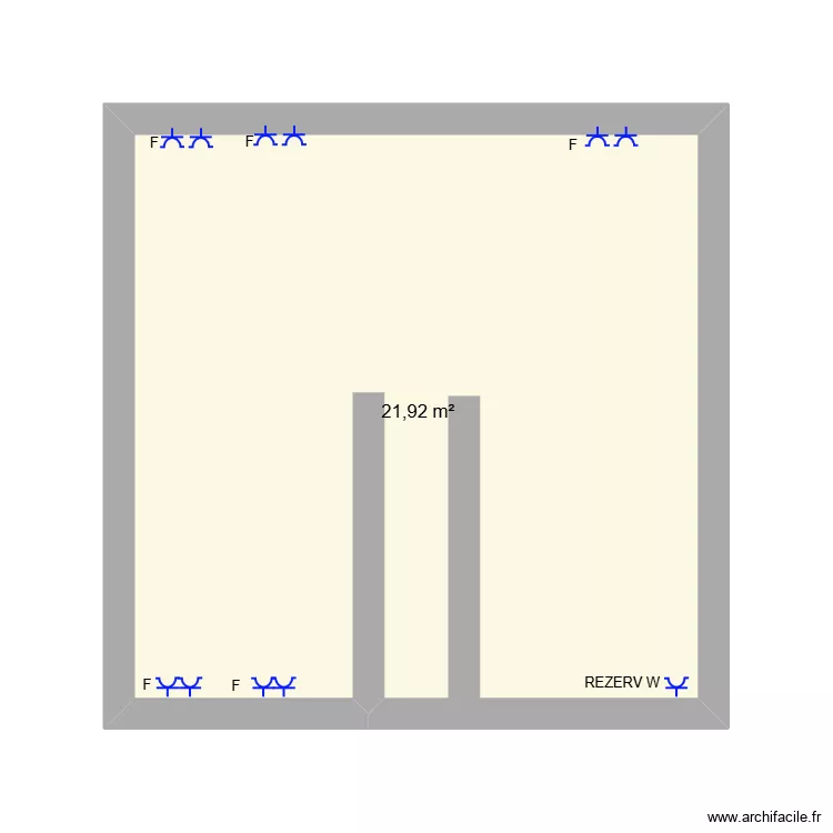 GABY3. Plan de 1 pièce et 22 m²