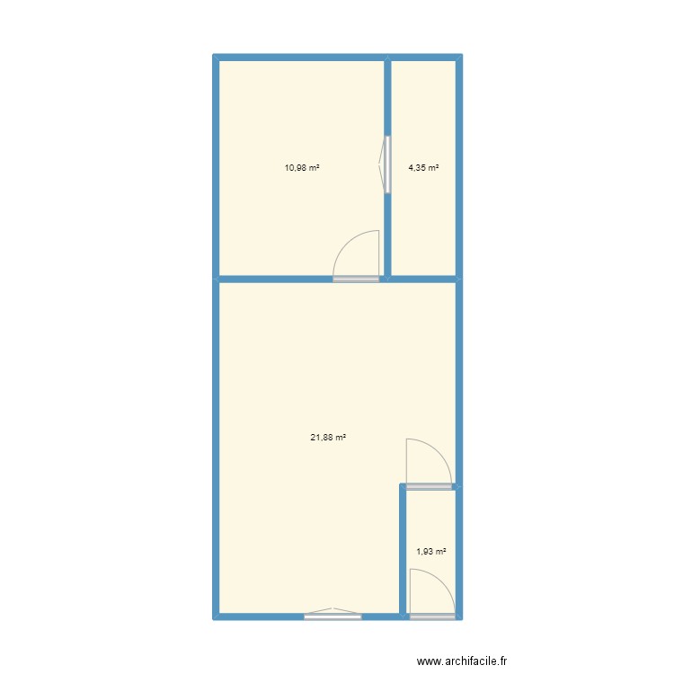 CATHERINE DE LICE. Plan de 4 pièces et 39 m2