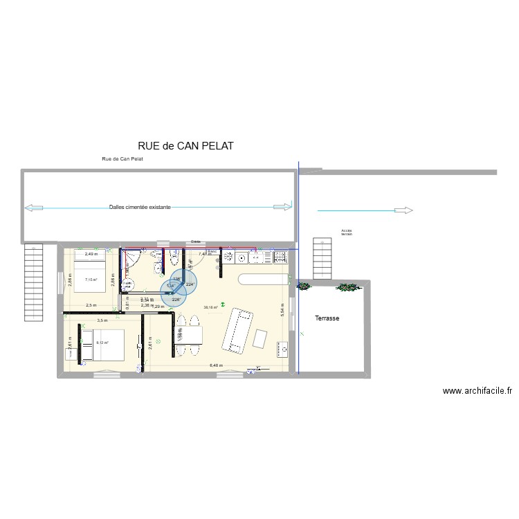 Serra   2 16-04. Plan de 4 pièces et 56 m2