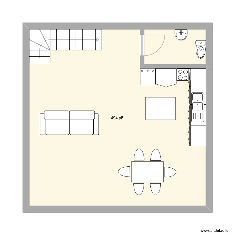maison2. Plan de 1 pièce et 46 m2