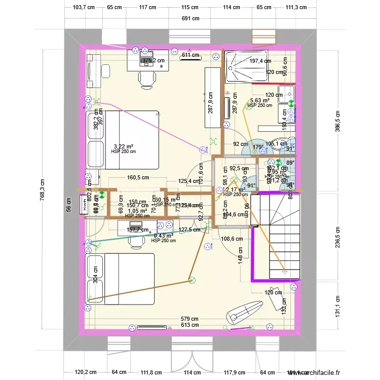 etage_v14 WC dans SdB ELEC - B. Plan de 7 Pièces et 90 m² etage_v14 WC dans SdB ELEC - B. Plan de 7 Pièces et 90 m²