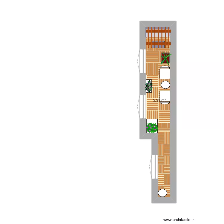 Balcon fini. Plan de 