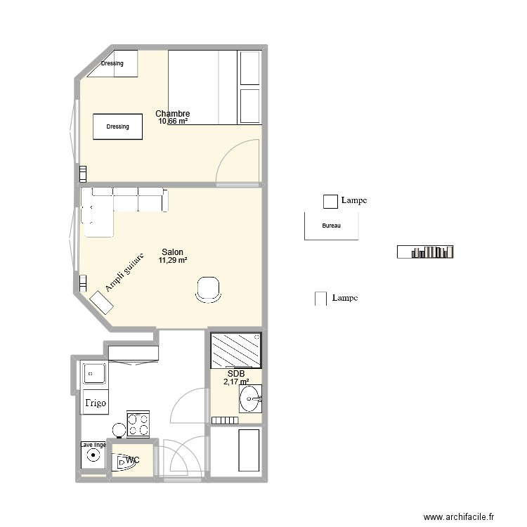 Appartement Jumin après rénovation. Plan de 5 pièces et 25 m2