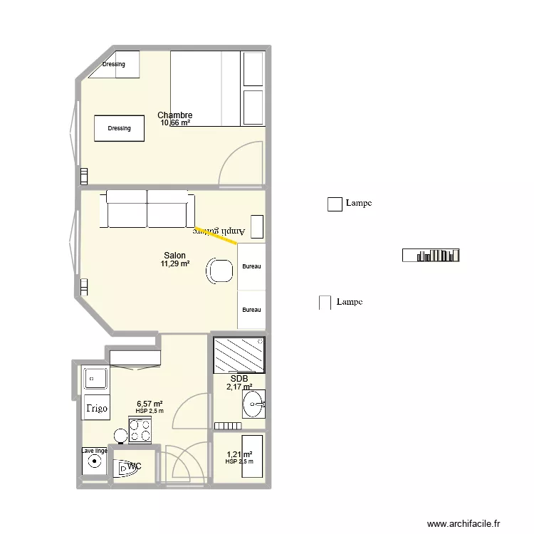 Appartement Jumin après rénovation. Plan de 7 et 33 m² Appartement Jumin après rénovation. Plan de 7 et 33 m²