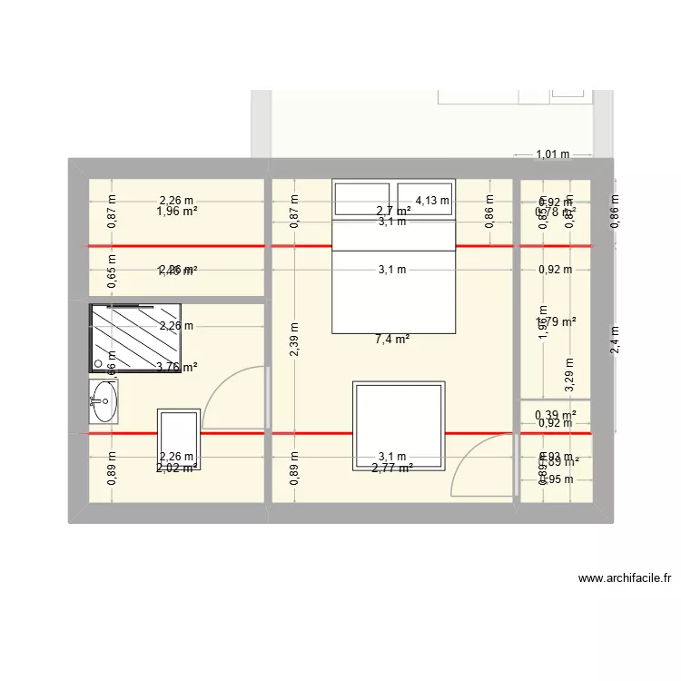 PLAN AMENAGEMENT SELOGE V3. Plan de 21  et 108 m²