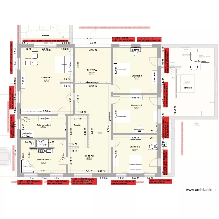 maison ch&acirc;ssis. Plan de 