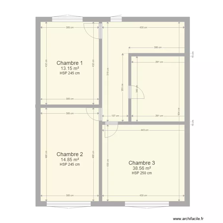 Pln Muret R+1 initial. Plan de 3 Pièces et 67 m² Pln Muret R+1 initial. Plan de 3 Pièces et 67 m²