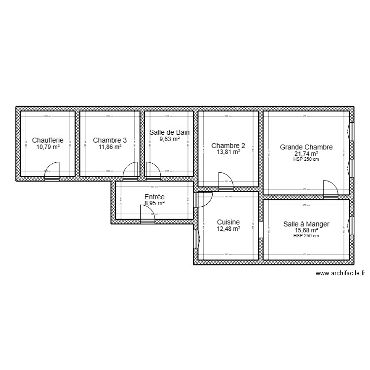 original. Plan de 8 pièces et 105 m2