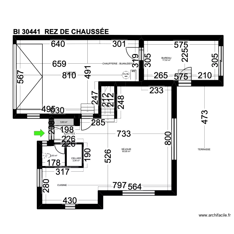 BI 30441. Plan de 15  et 251 m²