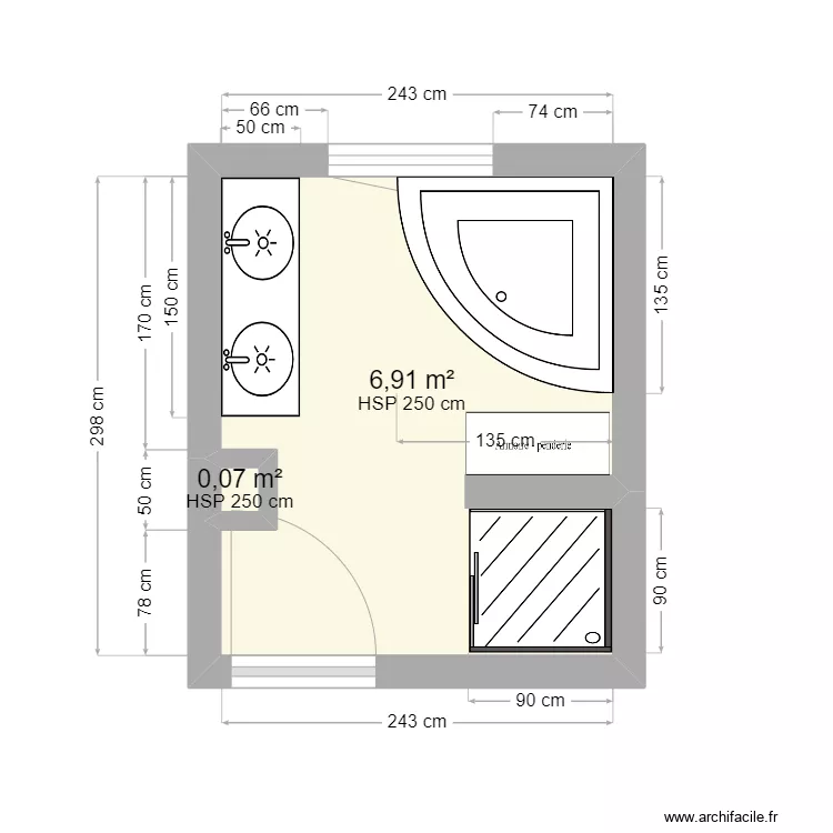 Salle de bain - projet Vincent N°2. Plan de Salle de bain - projet Vincent N°2. Plan de