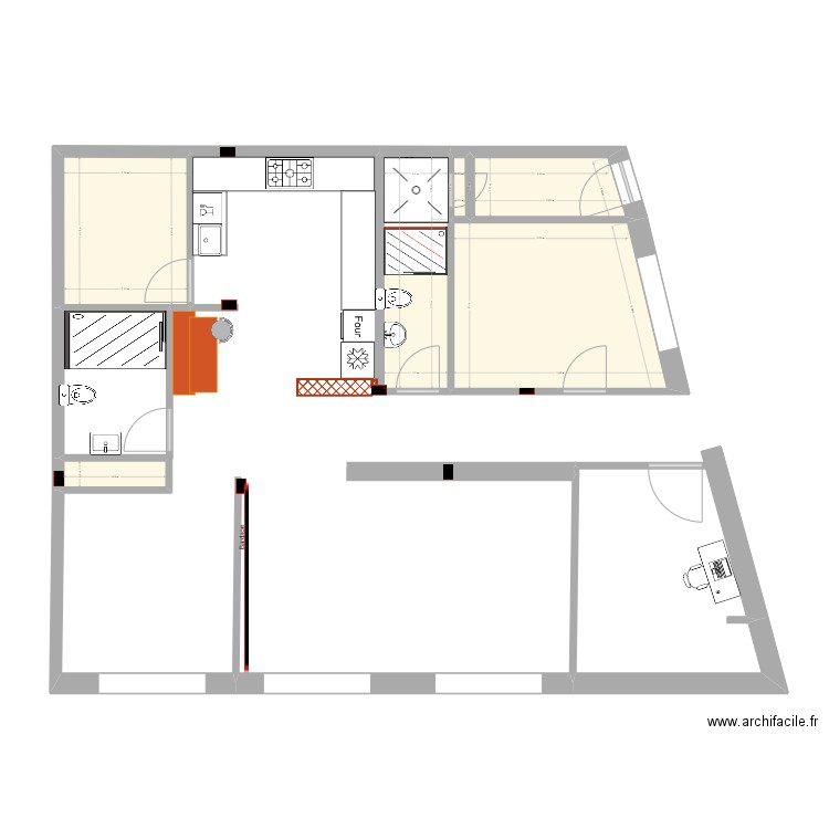 DAR2. Plan de 6 pièces et 27 m2