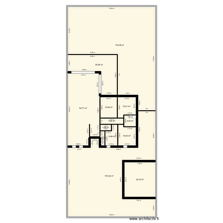 RP 65 Galinou v2. Plan de 13 pièces et 520 m2