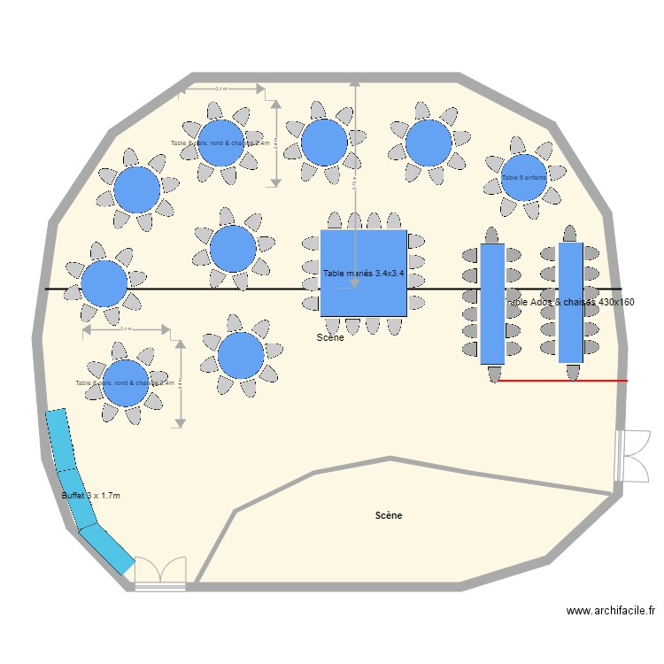 Salle mariage 3. Plan de 1 pièce et 192 m2