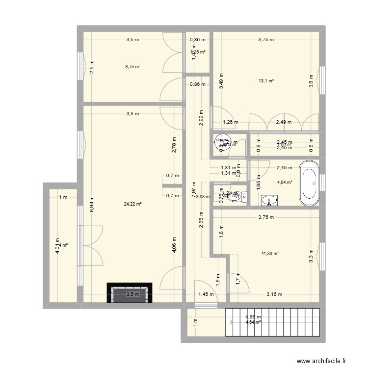 SULTANI ETG. Plan de 12 pièces et 84 m2