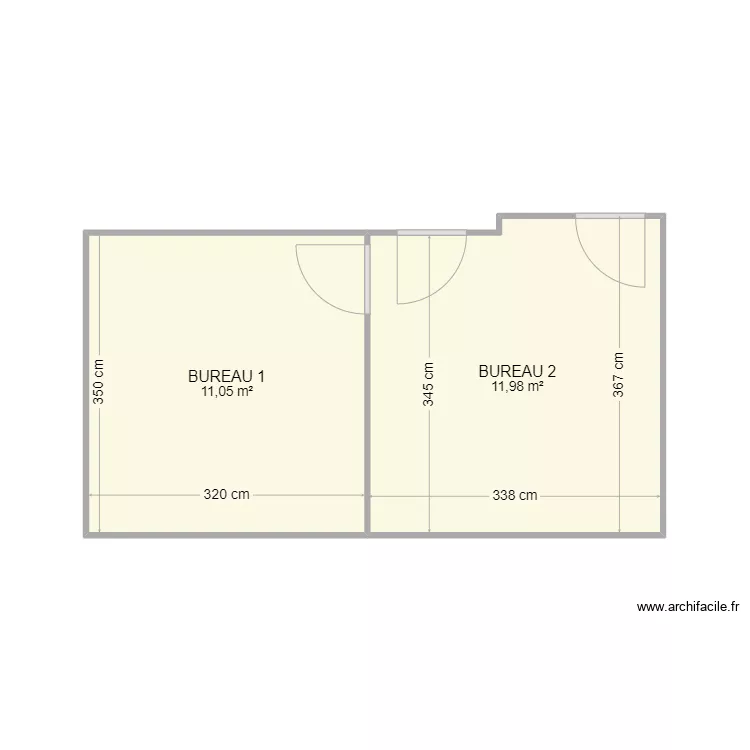 16 Reine 6eme Bureaux 1 et 2. Plan de 