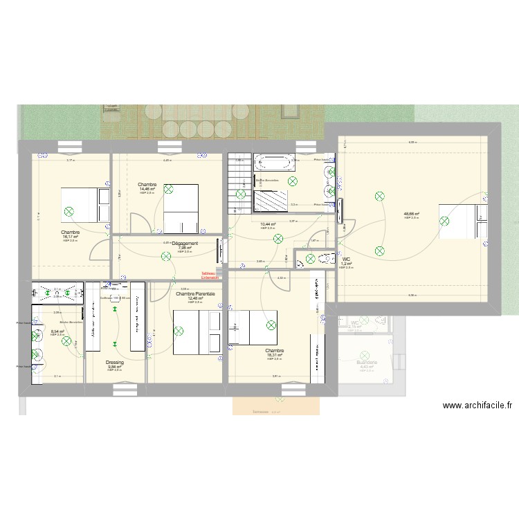 Virgile et Juliette. Plan de 26 pièces et 561 m2