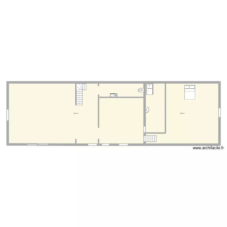 maisonju. Plan de 2 pièces et 216 m²