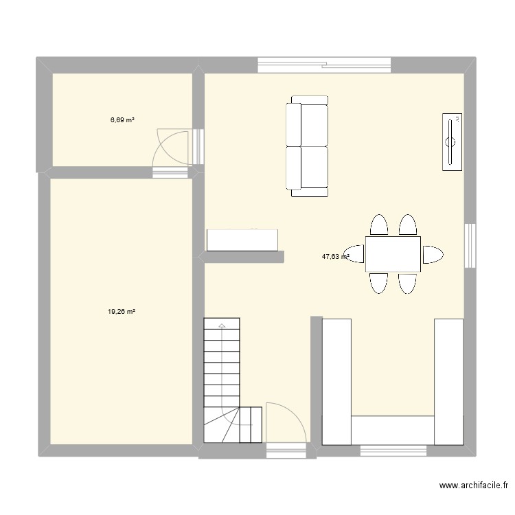 Plan 2. Plan de 3 pièces et 74 m2