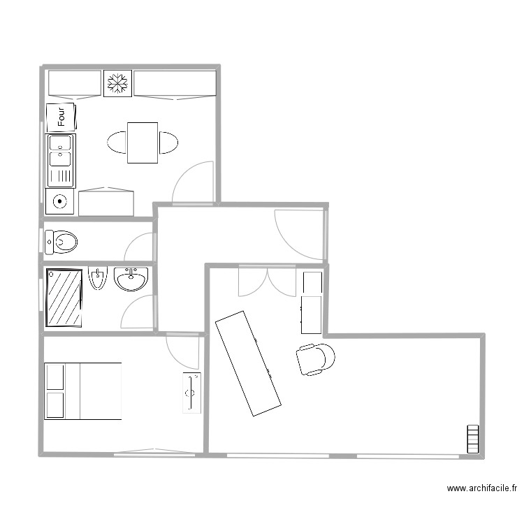 toulon. Plan de 3 pièces et 42 m2