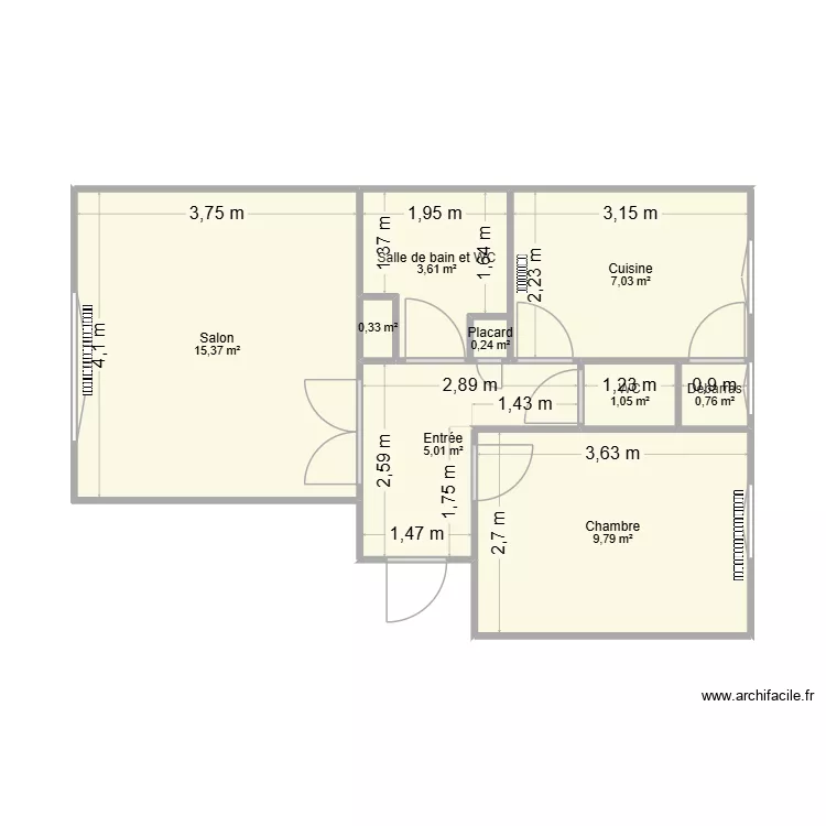 schneider reze. Plan de 9  et 43 m²