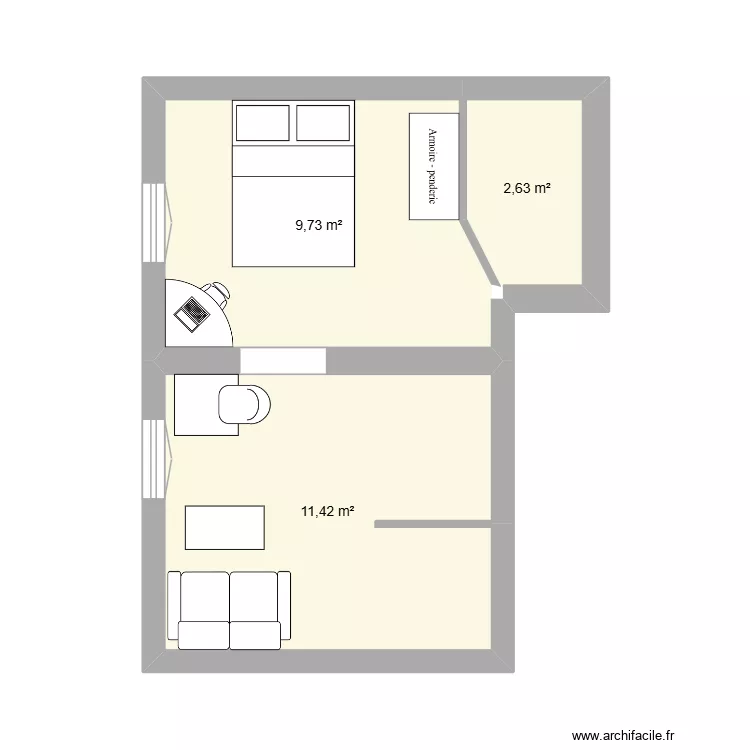 Auray 2. Plan de 3  et 24 m²