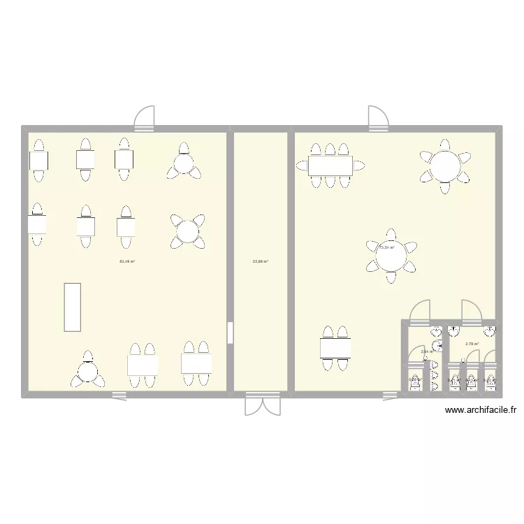 cuisine. Plan de 9  et 187 m²