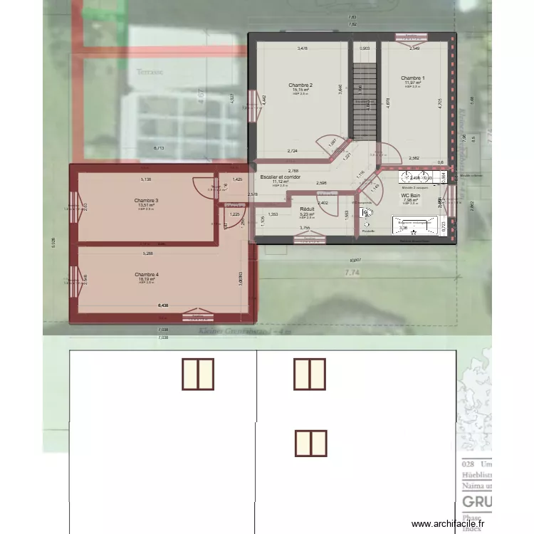 Projet 1 ArchiFacile PRO sg. Plan de 17  et 274 m²