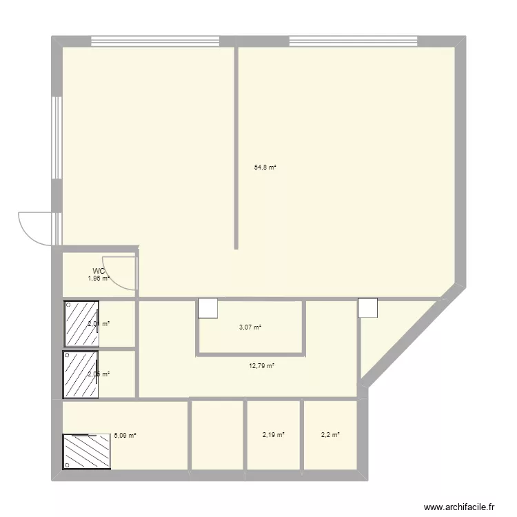Projet Eliana 3. Plan de 9  et 86 m²