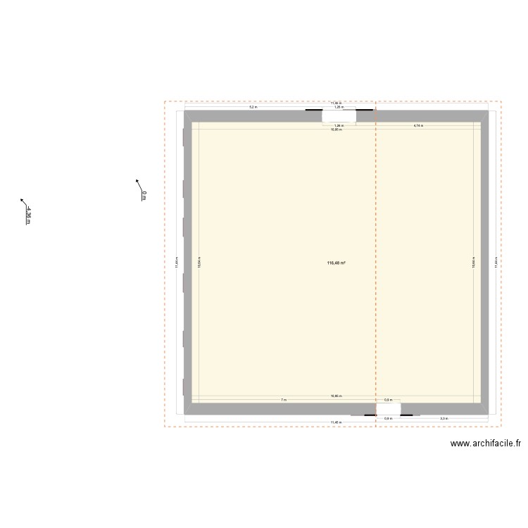 seyresse après. Plan de 3 pièces et 227 m2