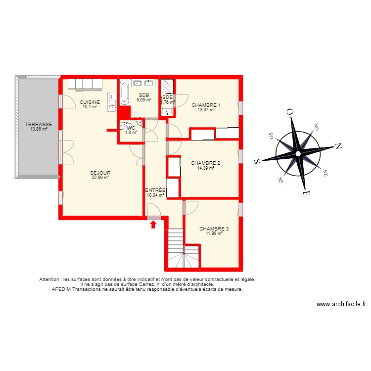 BI 19967 - . Plan de 18 pièces et 151 m2