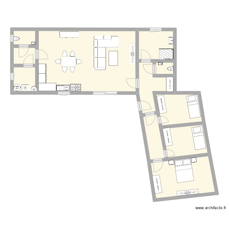 Aménagement école. Plan de 10 pièces et 100 m2
