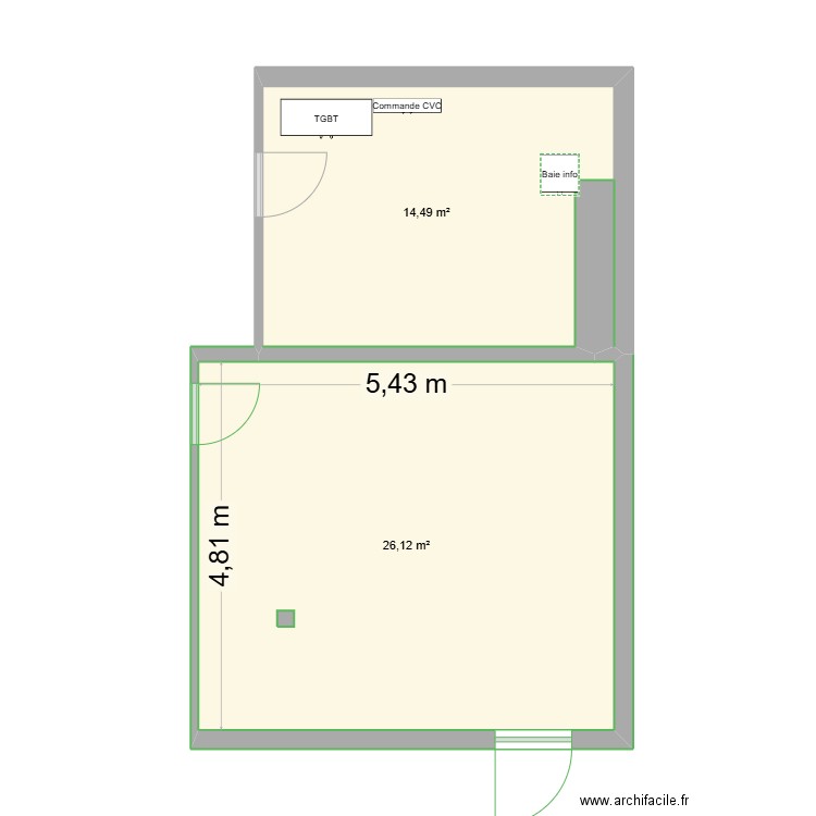 SMI CBL. Plan de 2 pièces et 41 m2